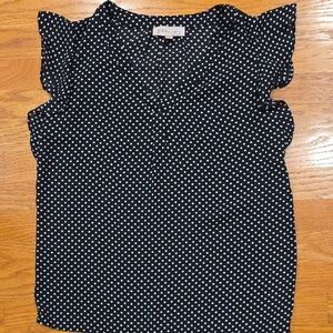 Philosophy Black Blouse with White Dots